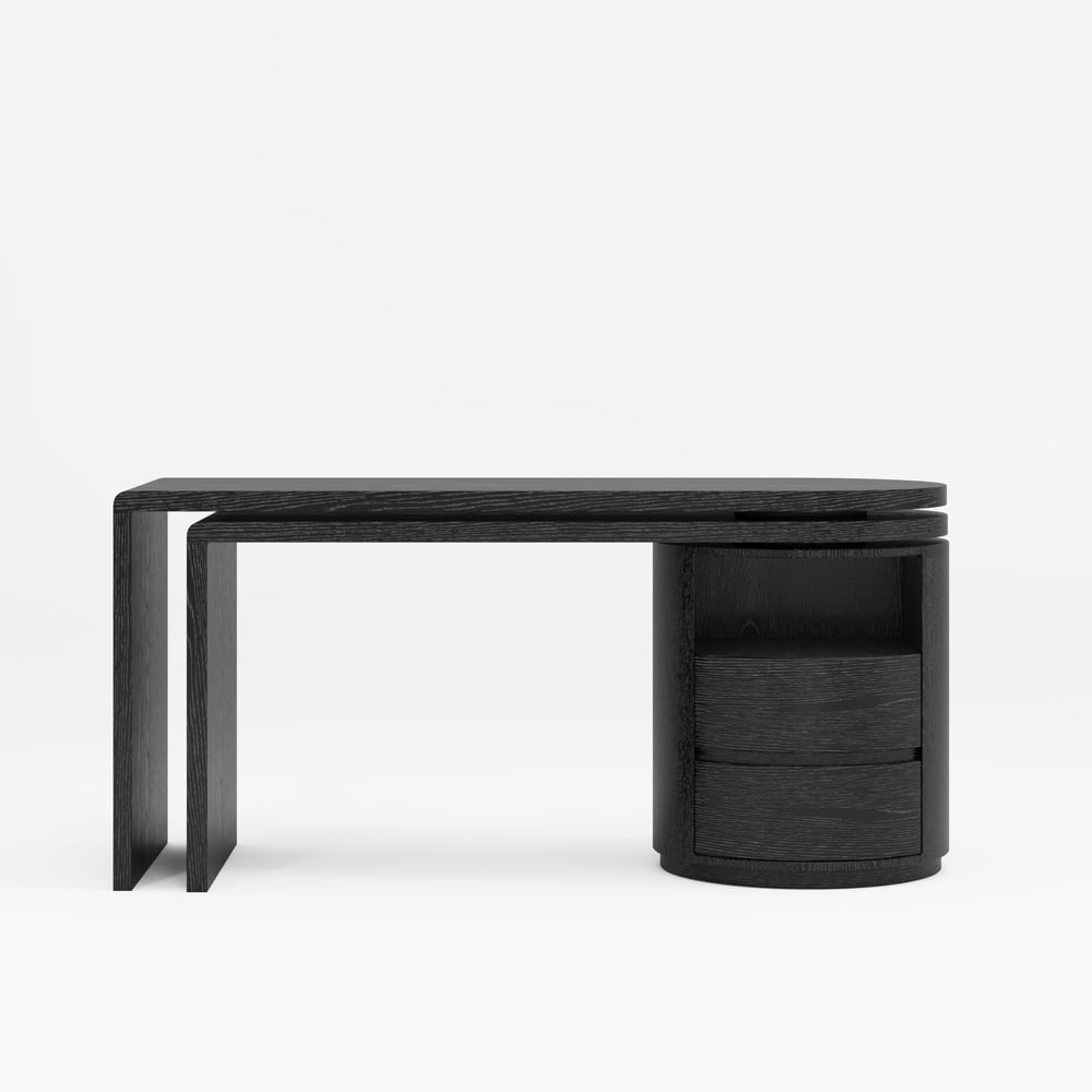 L Shaped Desk with Drawers, 59.8" Modern Rotating Executive Office Desk window image