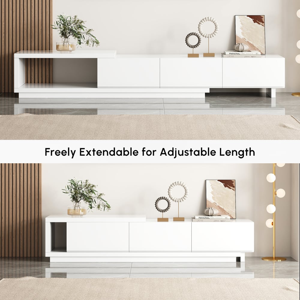 Quoint Extendable TV Stand with 3 Drawers(71"-100") window image