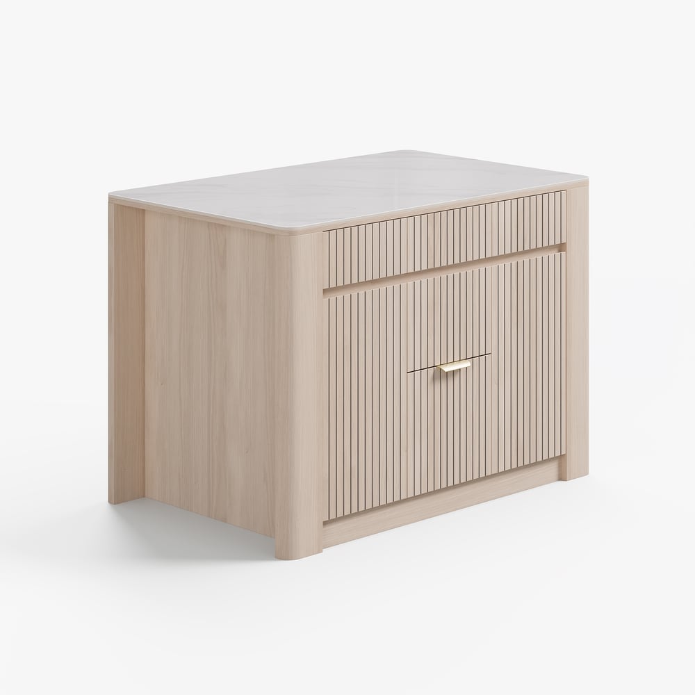 51" Sintered Stone Top Solid Wood Kitchen Island with Storage window image