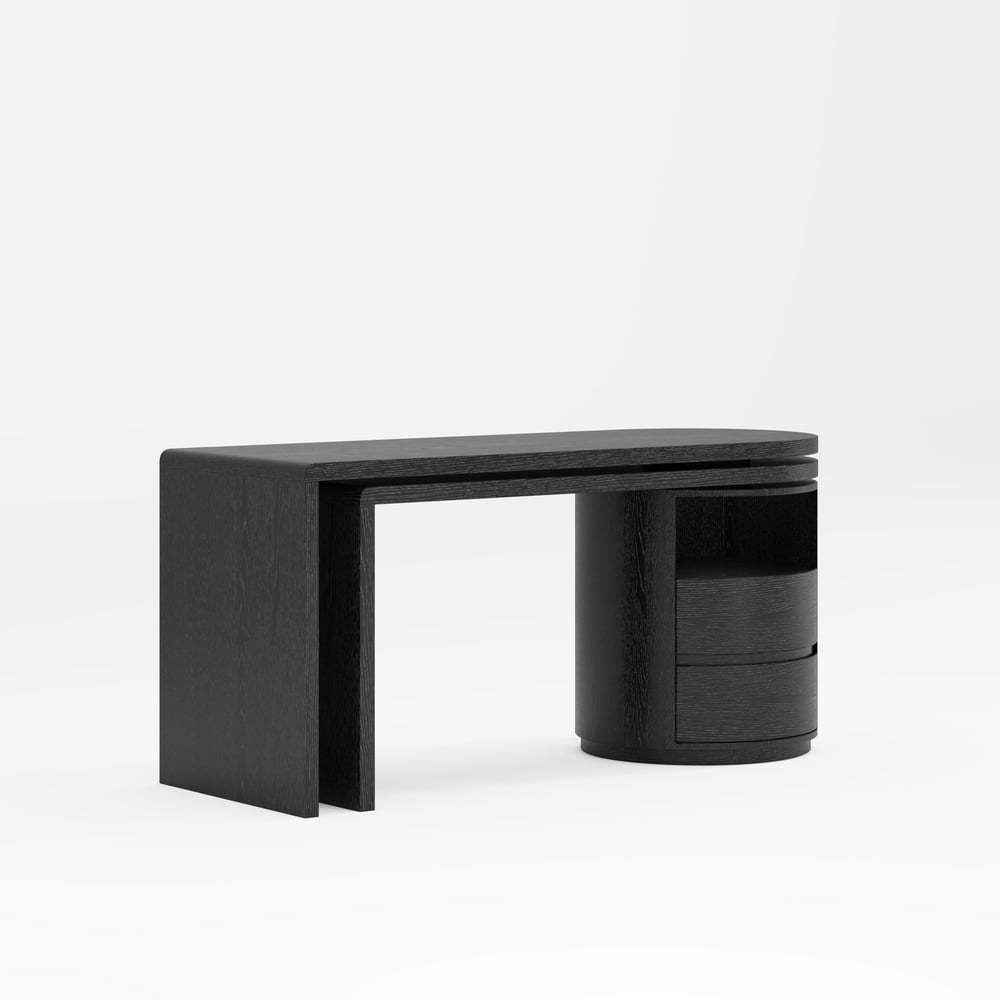 L Shaped Desk with Drawers, 59.8" Modern Rotating Executive Office Desk window image