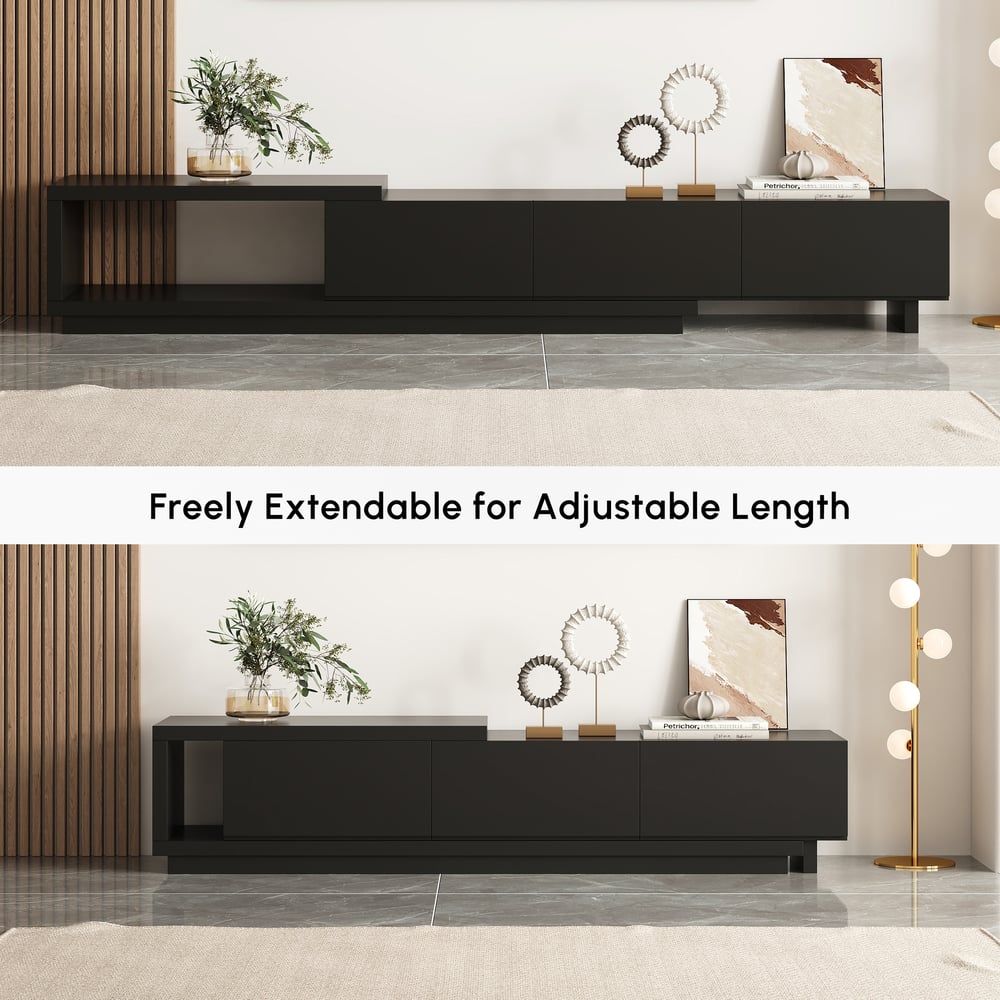 Quoint Extendable TV Stand with 3 Drawers(71"-100") window image