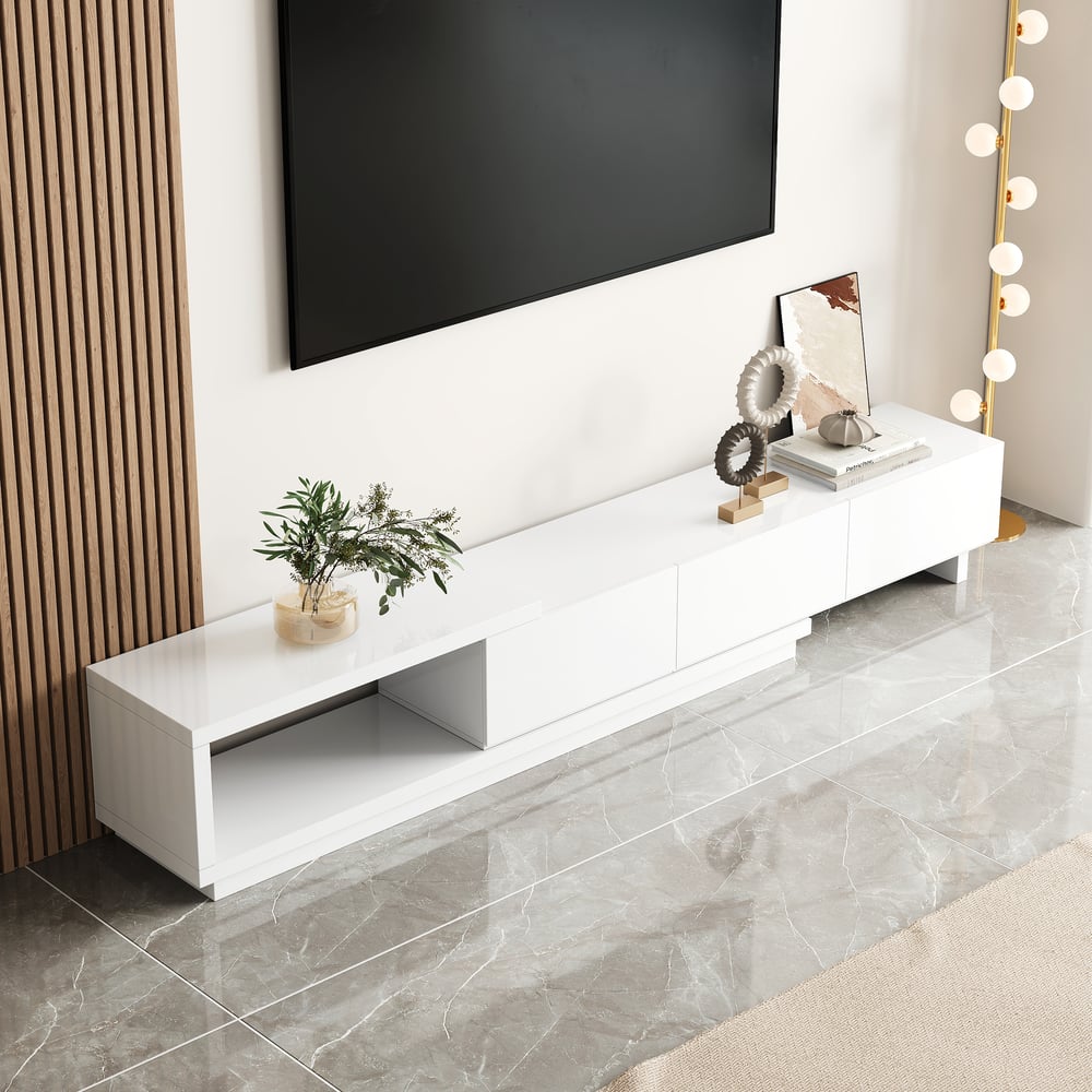 Quoint Extendable TV Stand with 3 Drawers(71"-100") window image