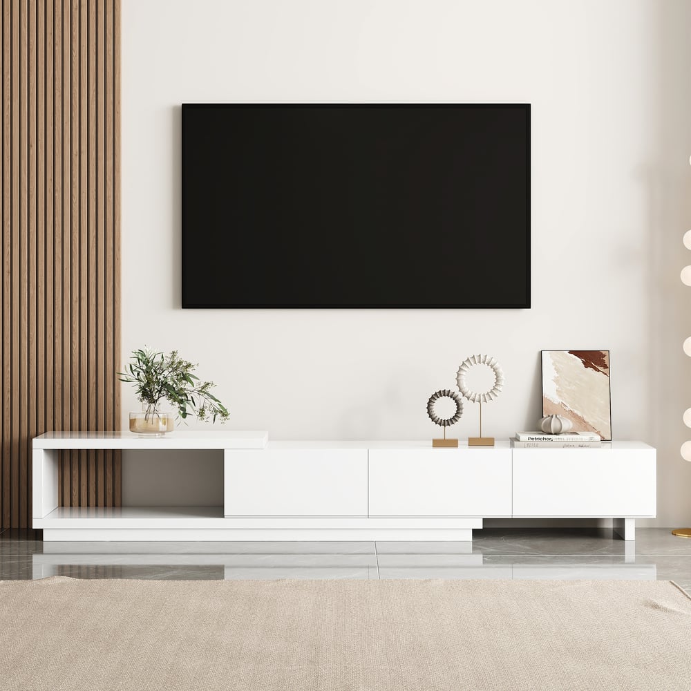 Quoint Extendable TV Stand with 3 Drawers(71"-100") window image