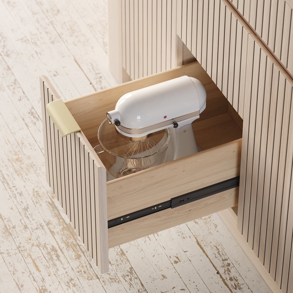 51" Sintered Stone Top Solid Wood Kitchen Island with Storage window image