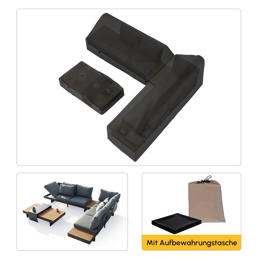 Coperture per mobili da giardino per esterni impermeabili in tela resistente 600D Immagine della finestra