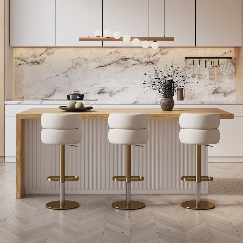 Îlots de cuisine de 1830 mm, dessus en placage de marbre, blanc et n, moderne, avec armoire de cuisine image de fenêtre