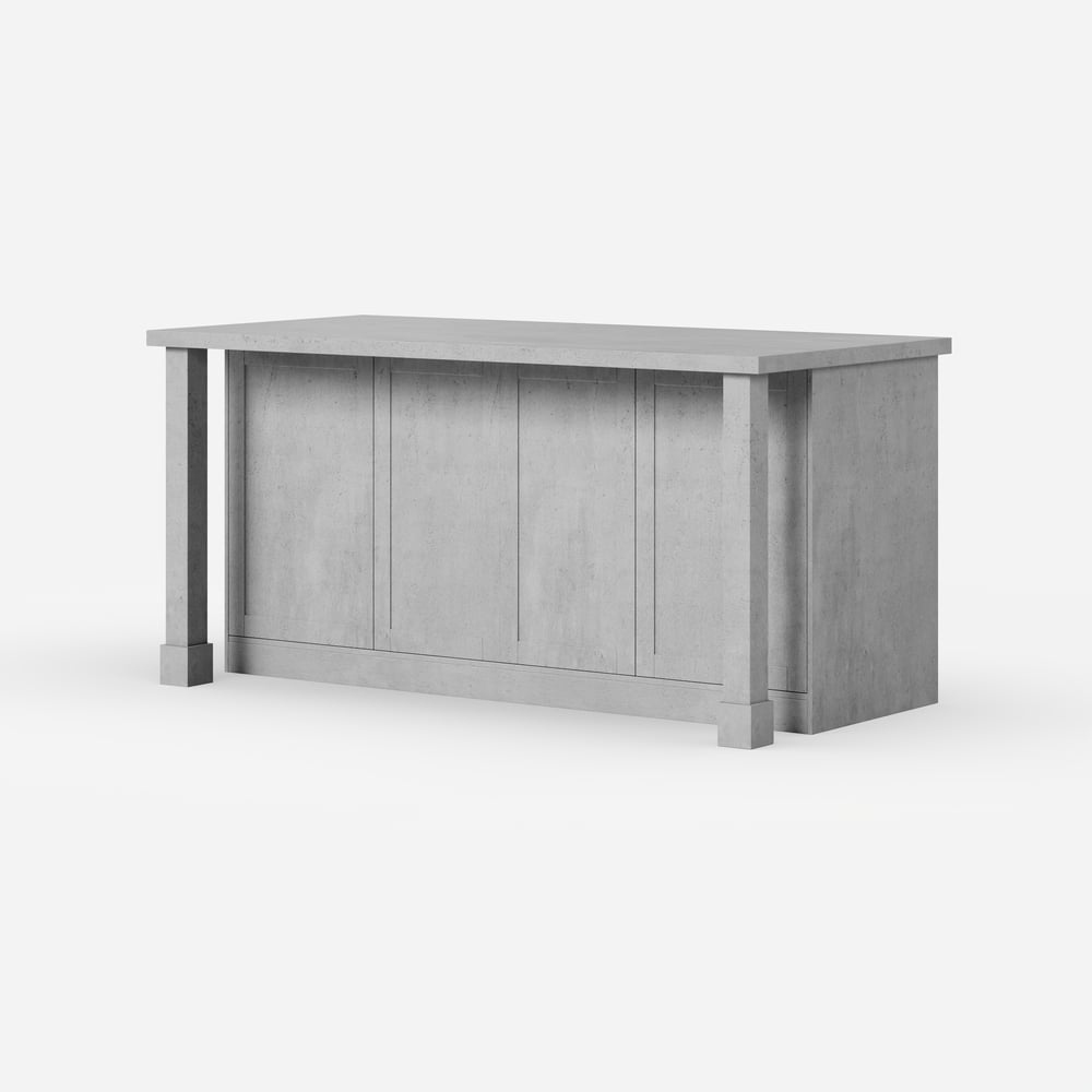 59" Modern Gray Sintered Stone Kitchen lsland  Wine Storage window image