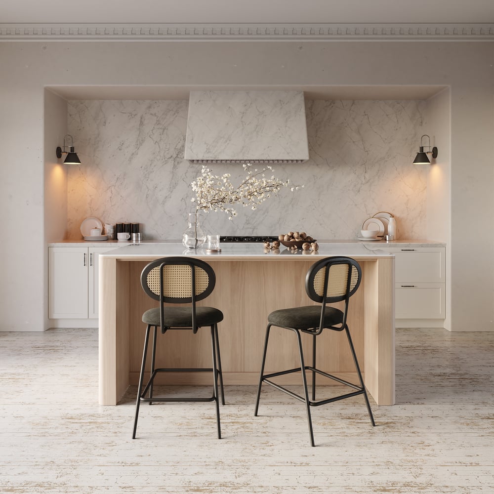 72" Sintered Stone Top Solid Wood Kitchen Island with Storage window image