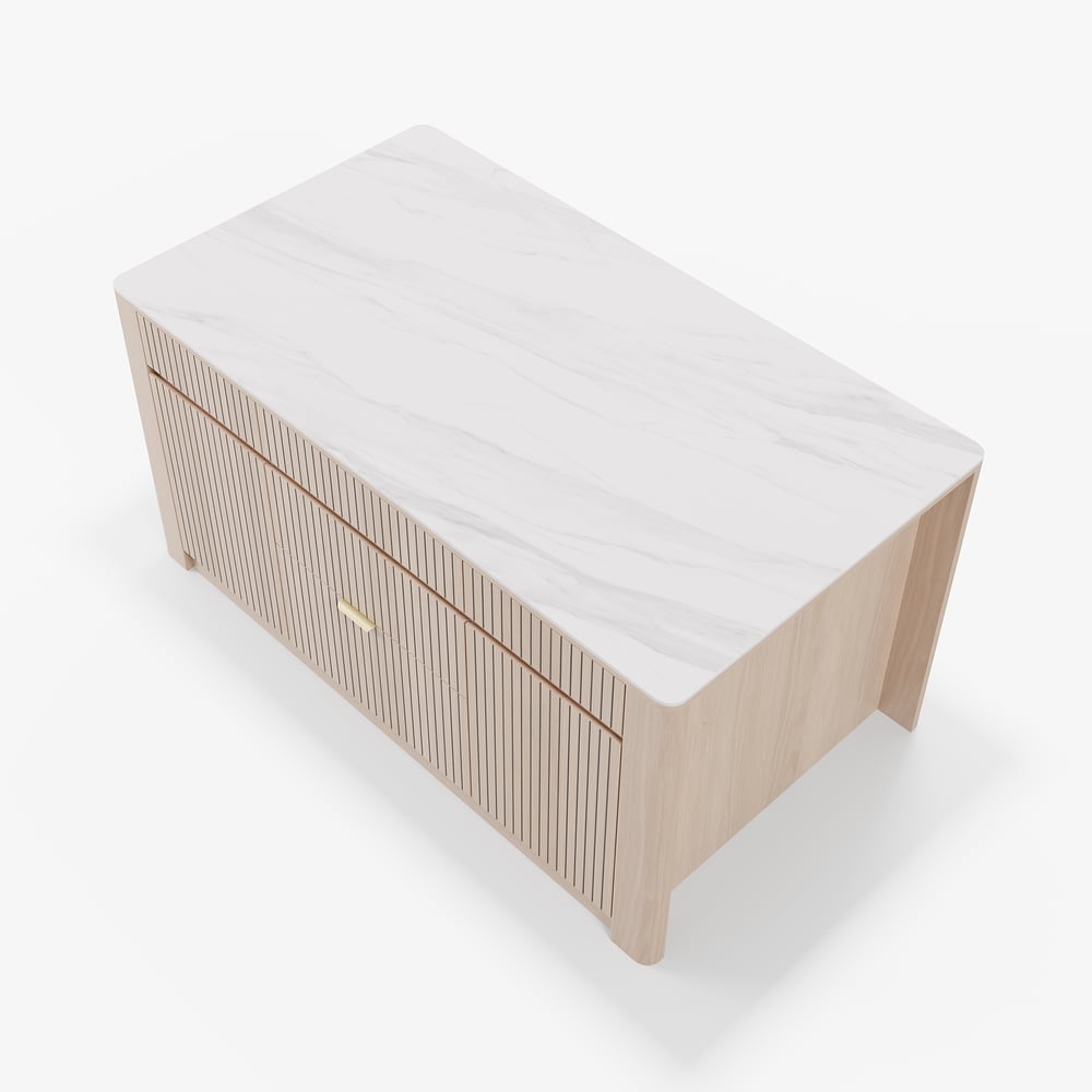 72" Sintered Stone Top Solid Wood Kitchen Island with Storage window image