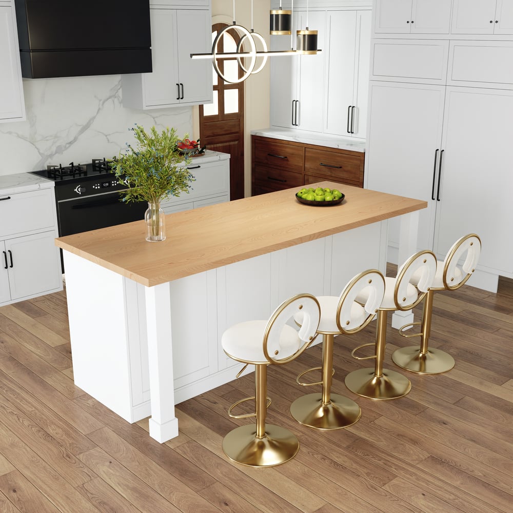 Panneau en mélamine Kitchen Island Naturel et blanc avec rangement, 1830mm image de fenêtre