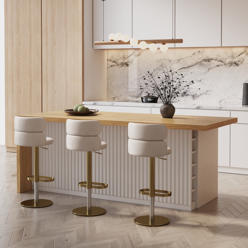 Îlots de cuisine de 1830 mm, dessus en placage de marbre, blanc et n, moderne, avec armoire de cuisine image de fenêtre