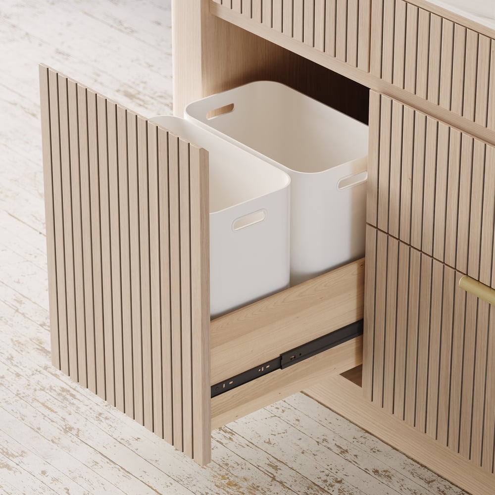 72" Sintered Stone Top Solid Wood Kitchen Island with Storage window image