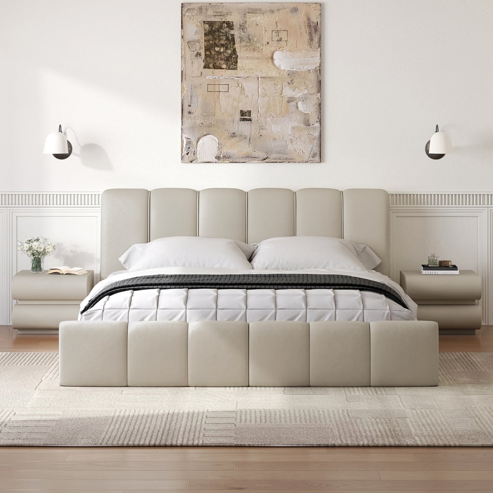 Humply Leather 2-Drawer Smart Nightstand window image