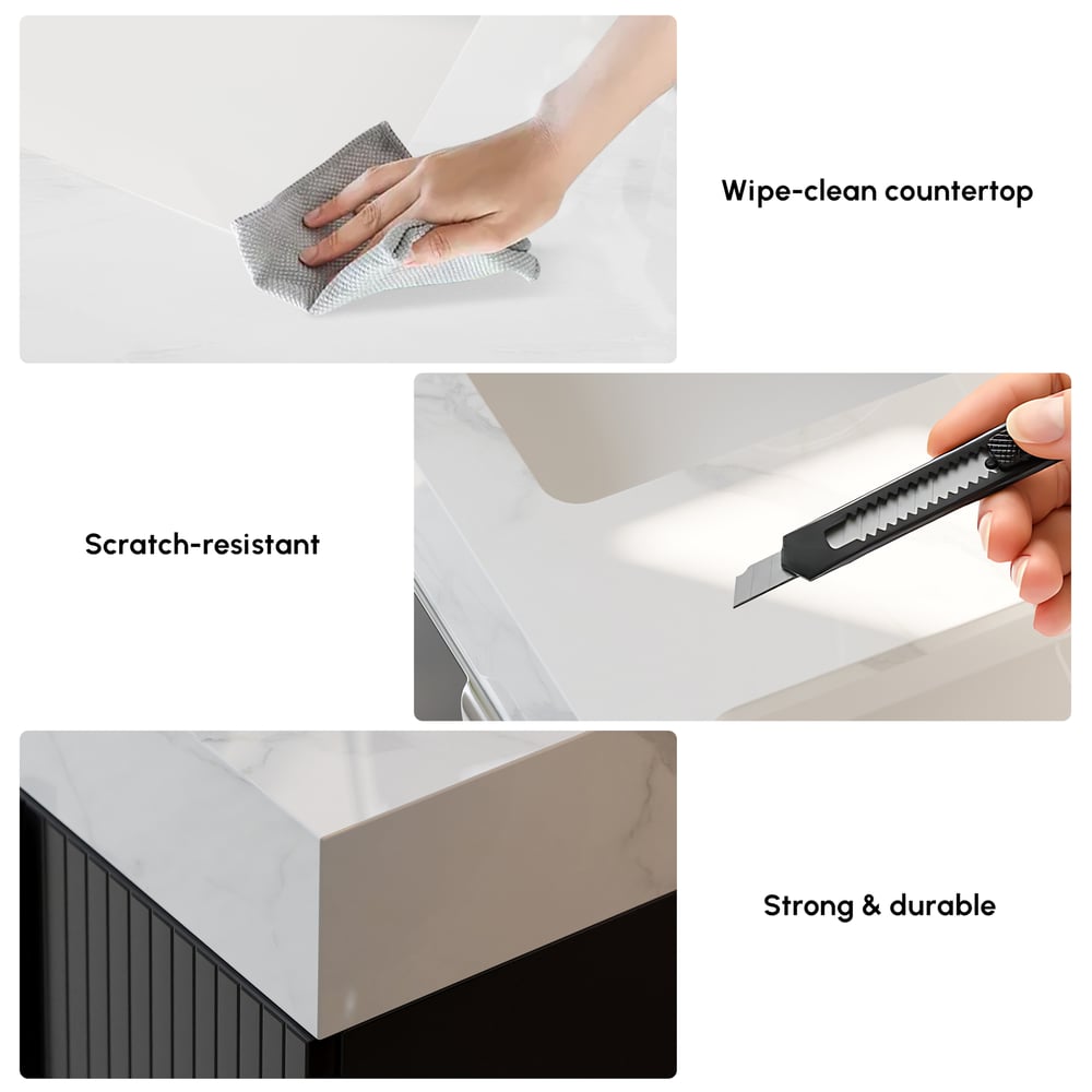 Aro Bathroom Vanity Set 47.2" Freestanding Bathroom Vanity Black with Double Sinks window image