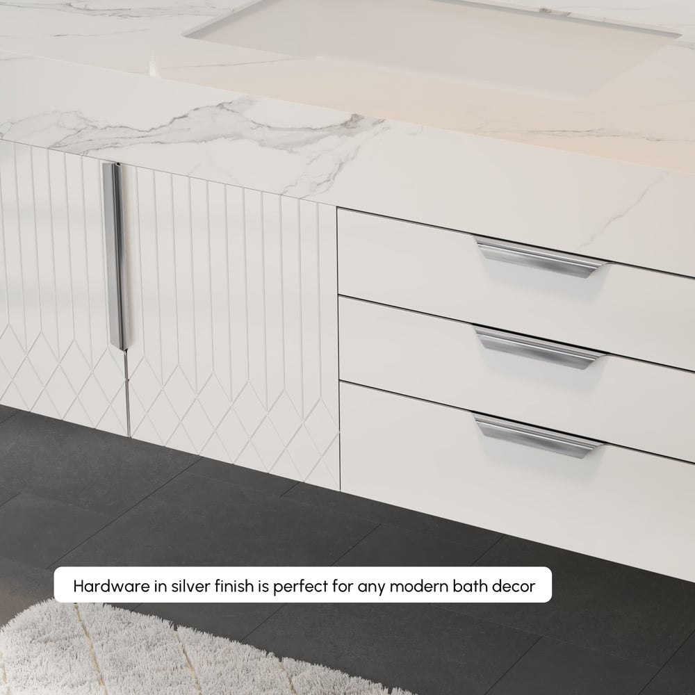 Set di mobili da bagno serie Aro 900 mm Mobile da bagno galleggiante in pietra bianca con lavandino Immagine della finestra