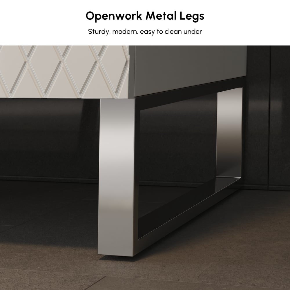 Aro Bathroom Vanity Set 47.2" Freestanding Bathroom Vanity White with Double Sinks window image