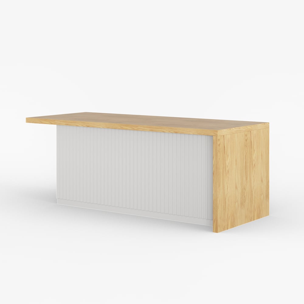 Îlots de cuisine stratifiés de style moderne de 1830 mm avec un grand espace de rangement, blanc et naturel image de fenêtre