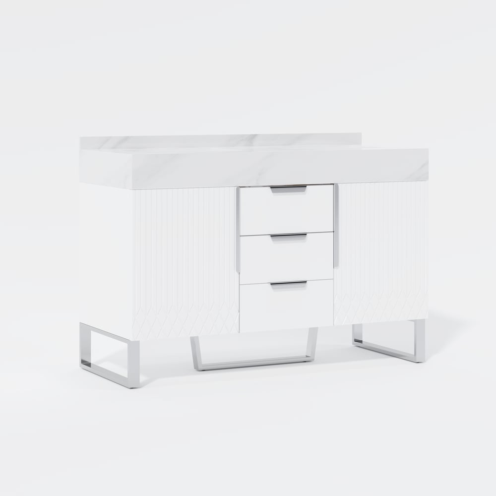 Aro Bathroom Vanity Set 47.2" Freestanding Bathroom Vanity White with Double Sinks window image