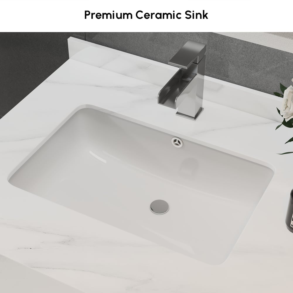 Aro Bathroom Vanity Set 47.2" Freestanding Bathroom Vanity White with Double Sinks window image