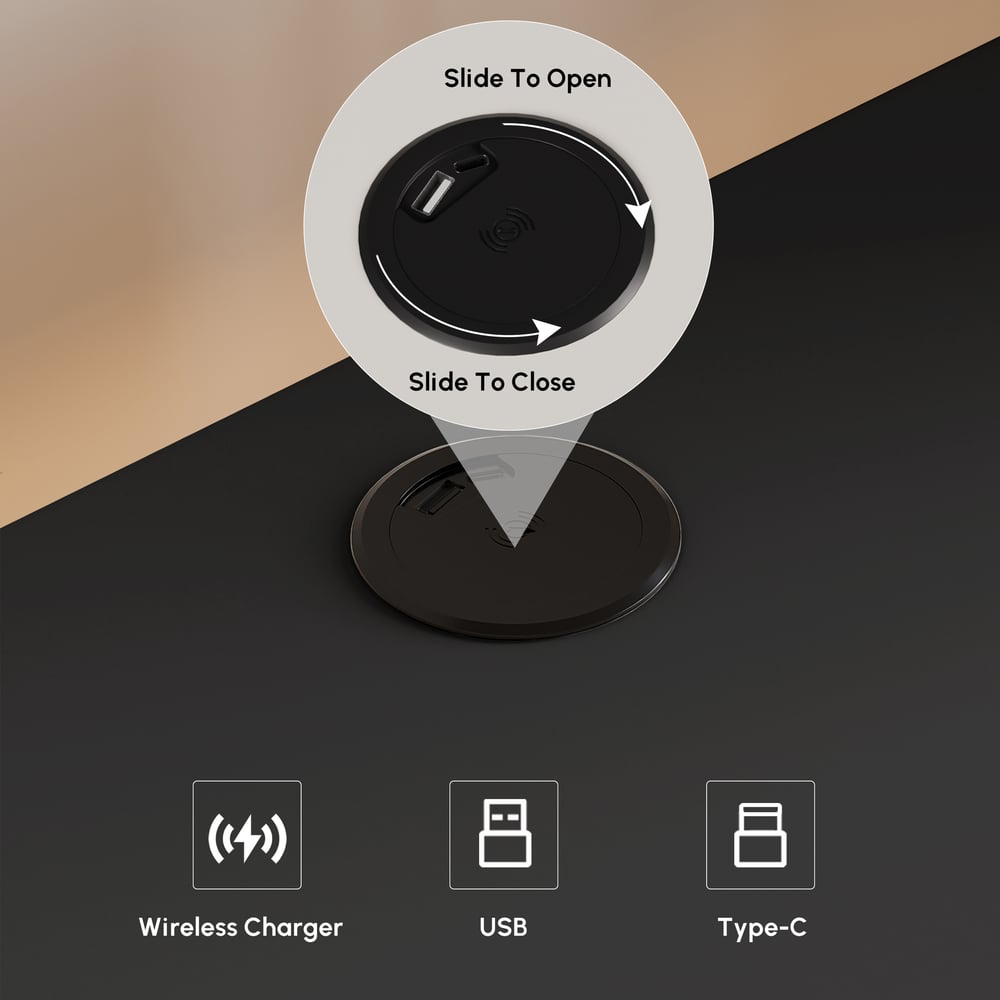 Krila Floating 3-Drawer LED Smart Nightstand with Light Set of 2 window image