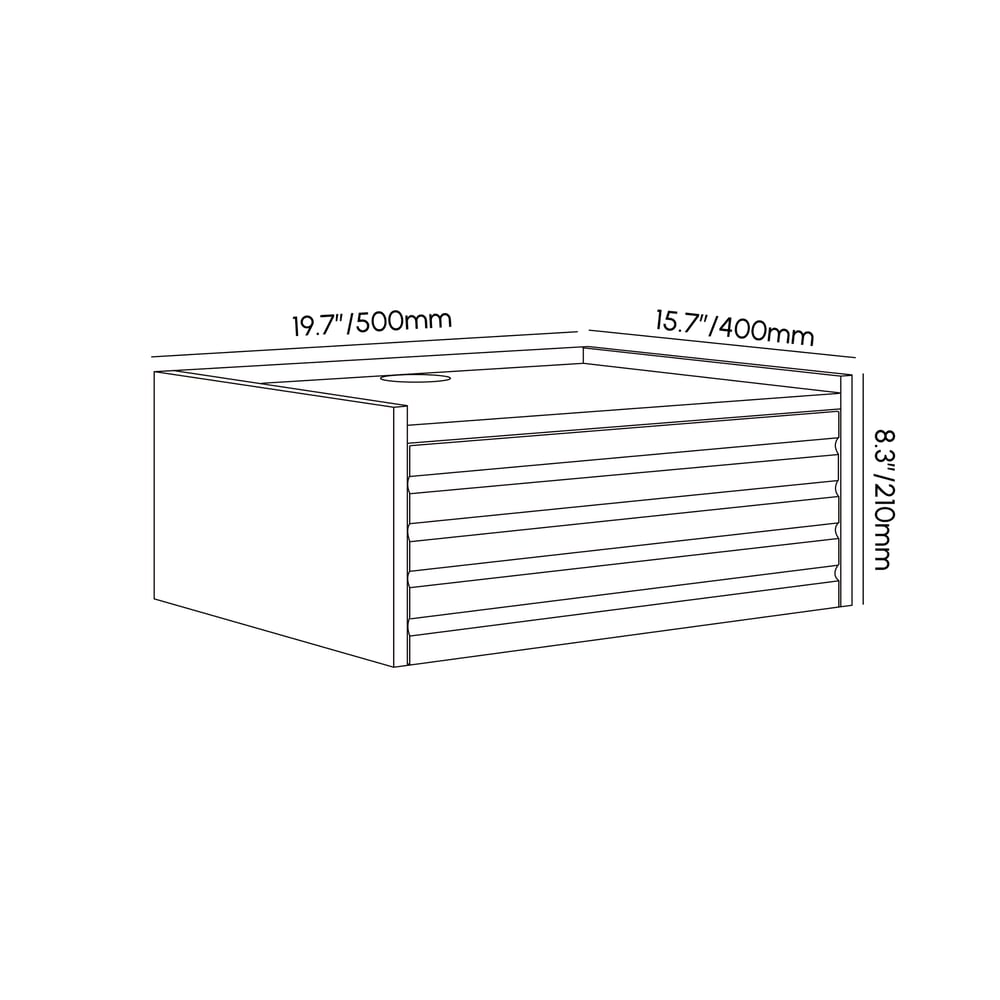 Floating Wooden Nightstand with Light & Charging Station Set of 2 weights dimensions image