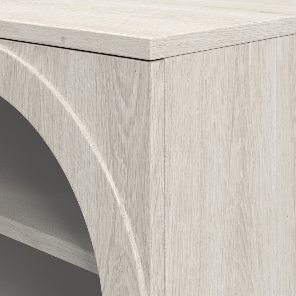 Arune 80" Arched Glass Doors TV Stand with Storage and LED window image