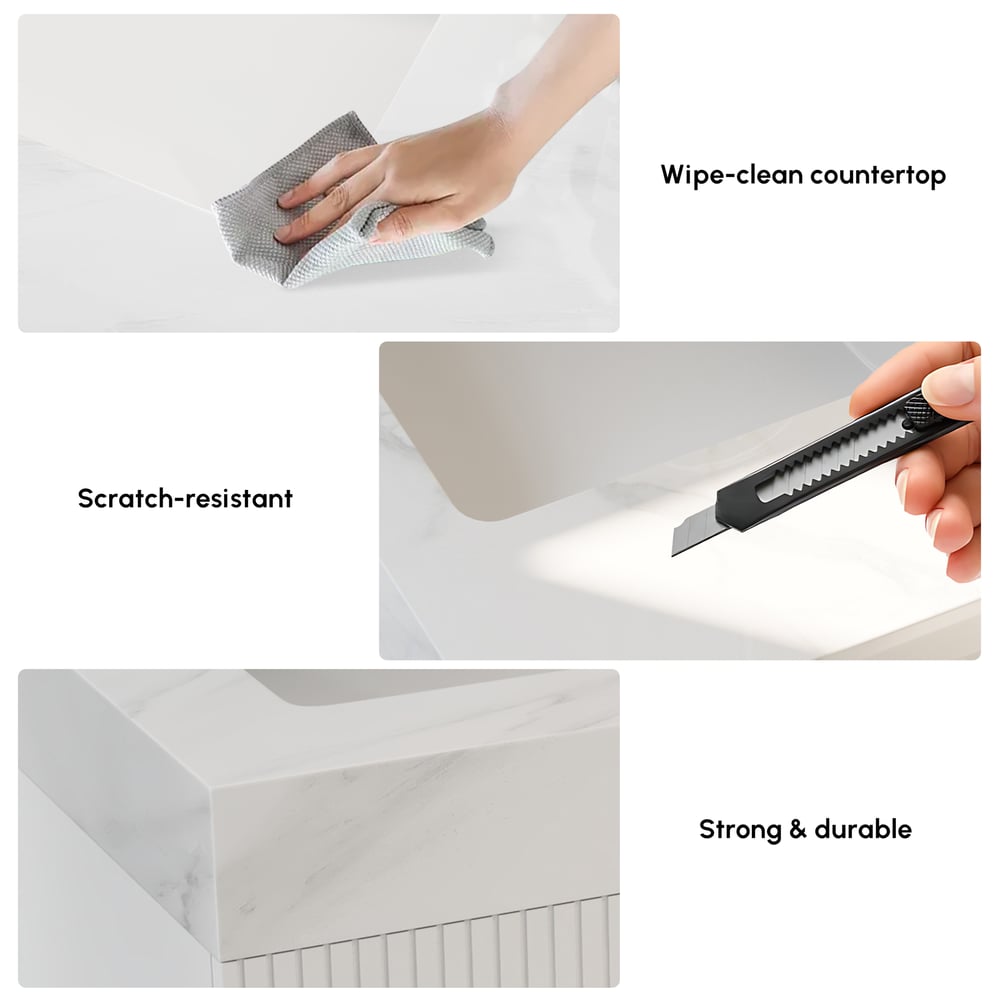 Aro Bathroom Vanity Set 47.2" Freestanding Bathroom Vanity White with Double Sinks window image