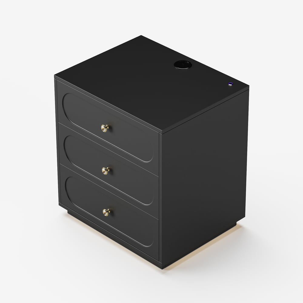 Krila Floating 3-Drawer LED Smart Nightstand with Light Set of 2 window image