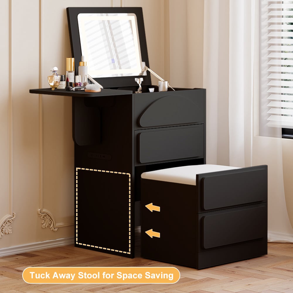 Mini Smart Makeup Vanity Set with Mirror & Lights window image