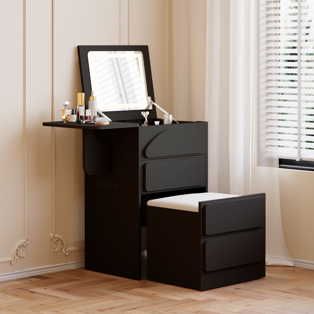 Mini Smart Makeup Vanity Set with Mirror & Lights window image