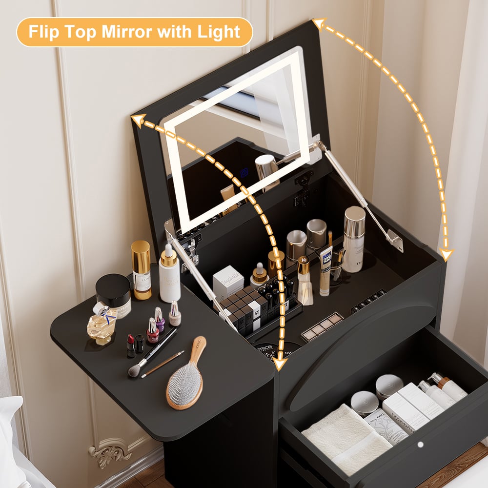 Mini Smart Makeup Vanity Set with Mirror & Lights window image