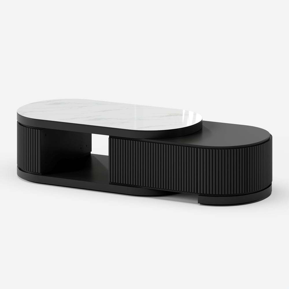 Velar 47"-67" Extendable Sintered Stone Top Coffee Table with Storage window image