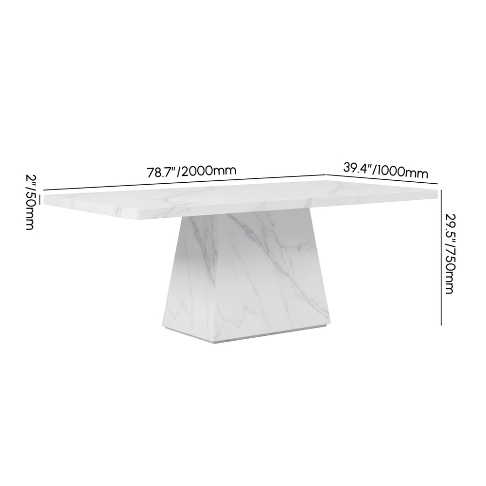 200cm Modern Rectangular Sintered Stone Dining Table, Indoor/Outdoor, Seats 6-8 weights dimensions image