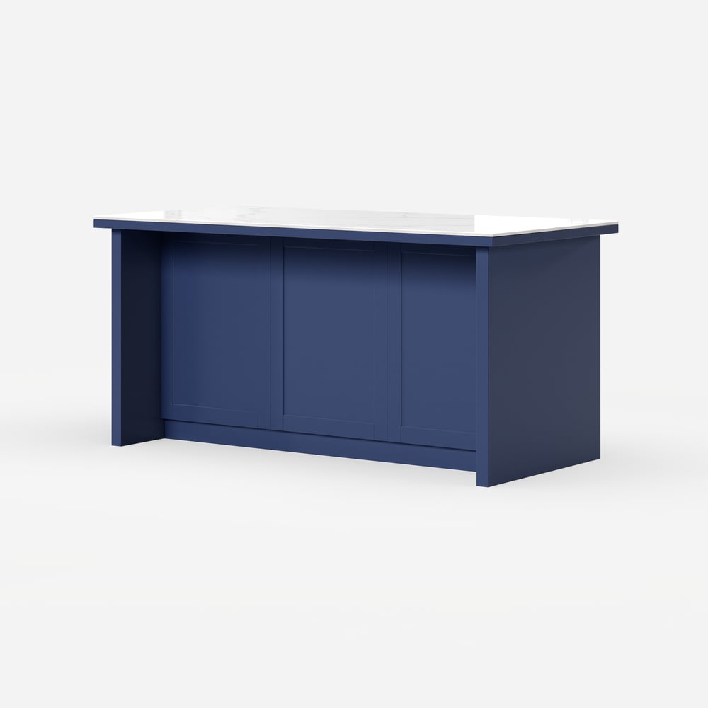 70.9" Modern Style Sintered Stone Kitchen Islands with Multi-Storage Blue window image