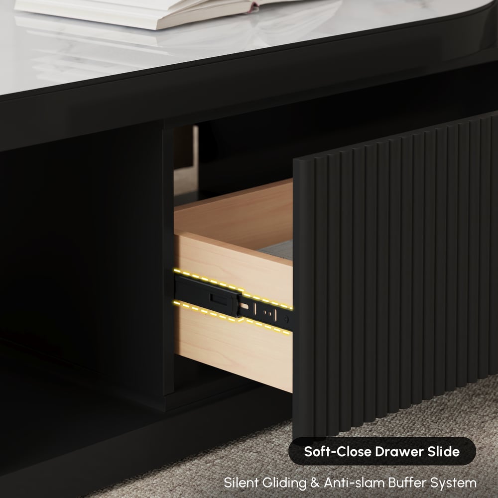 Velar 47"-67" Extendable Sintered Stone Top Coffee Table with Storage window image