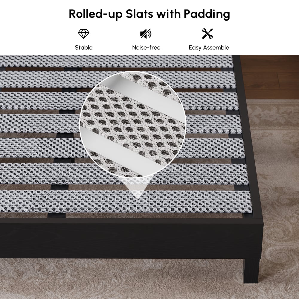 Modern Solid Wood King Upholstered Bed & 2 Drawer Ash Wood Nightstand Set window image