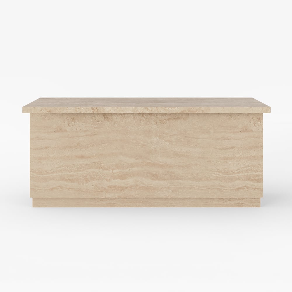 72" Japandi Style Wood Kitchen Island with Multi-Storage and LED Light Matte Travertine window image