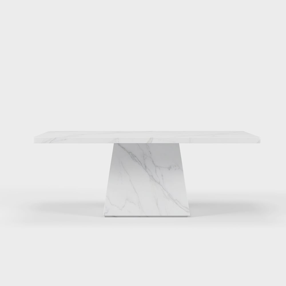 79" Modern Rectangular Sintered Stone Dining Table, Indoor/Outdoor, Seats 6-8 window image