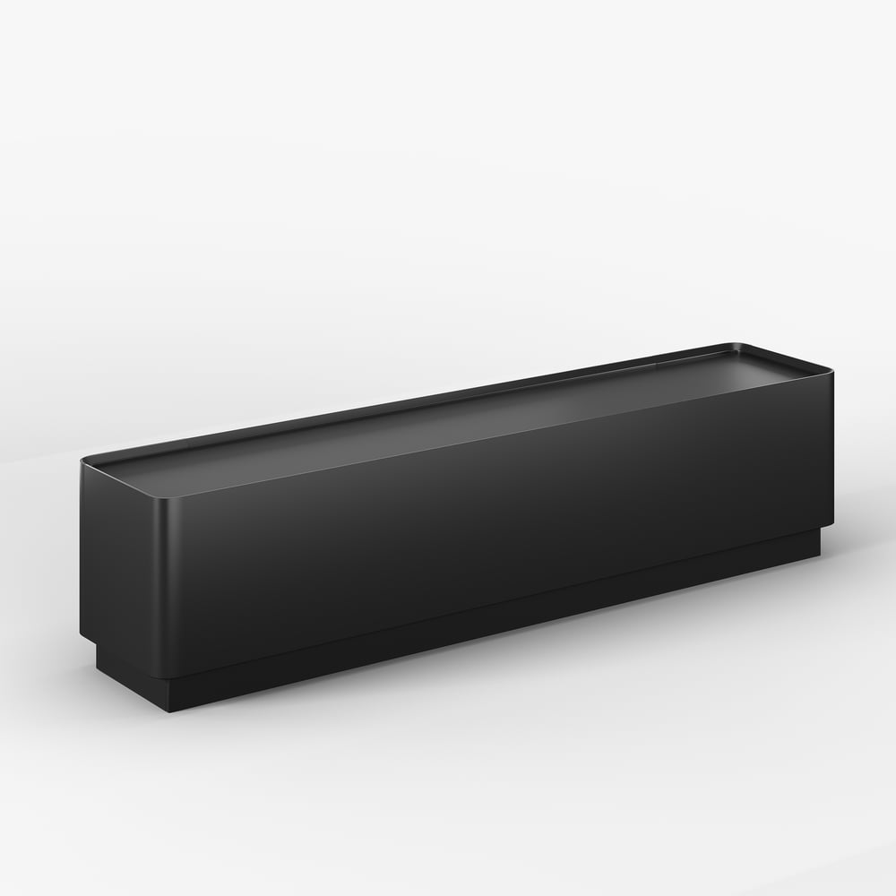 79" Black Glass Door TV Stand with Storage and LED window image