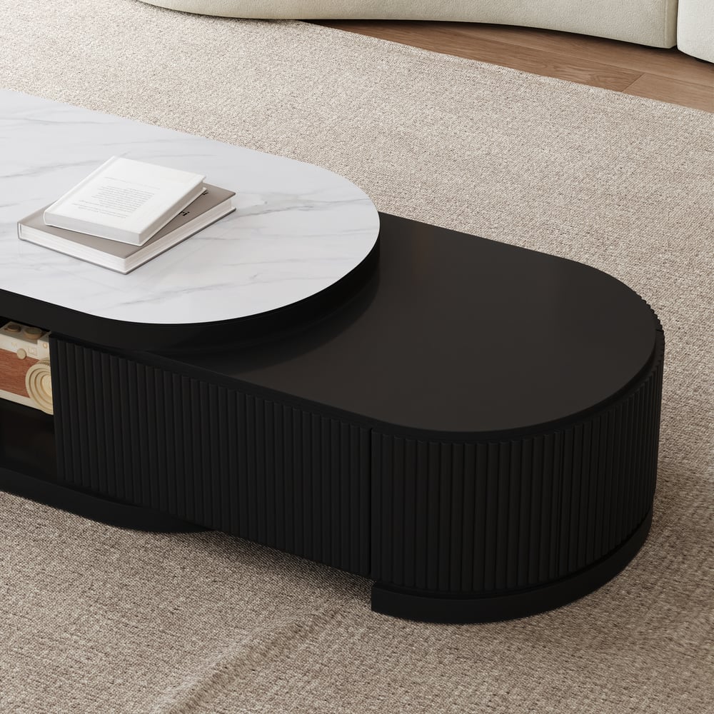 Velar 47"-67" Extendable Sintered Stone Top Coffee Table with Storage window image