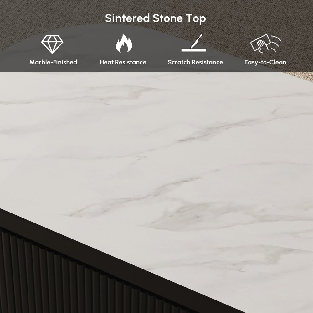 Velar 47"-67" Extendable Sintered Stone Top Coffee Table with Storage window image