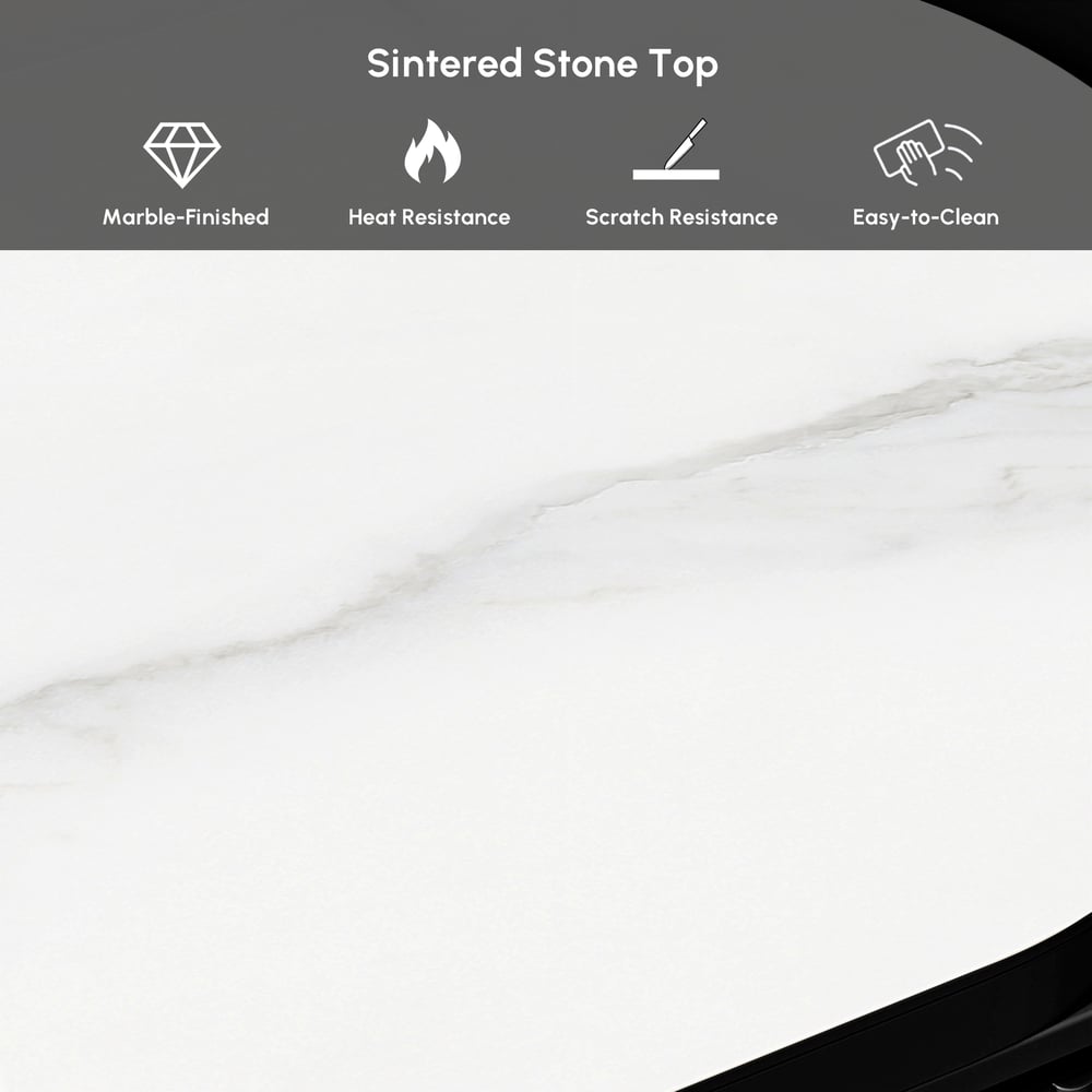 Velar Extendable Sintered Stone Top TV Stand with 3 Drawers(71"-114") window image