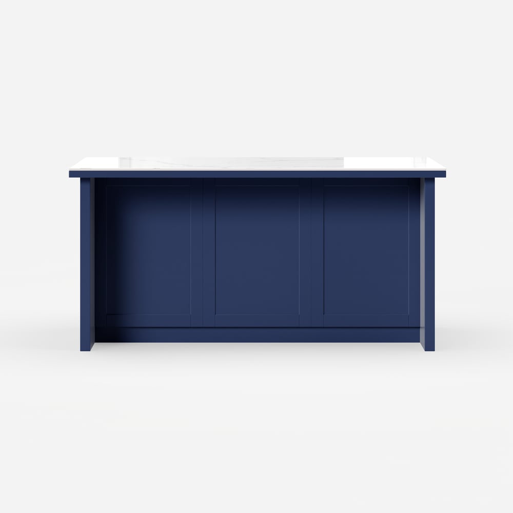 70.9" Modern Style Sintered Stone Kitchen Islands with Multi-Storage Blue window image