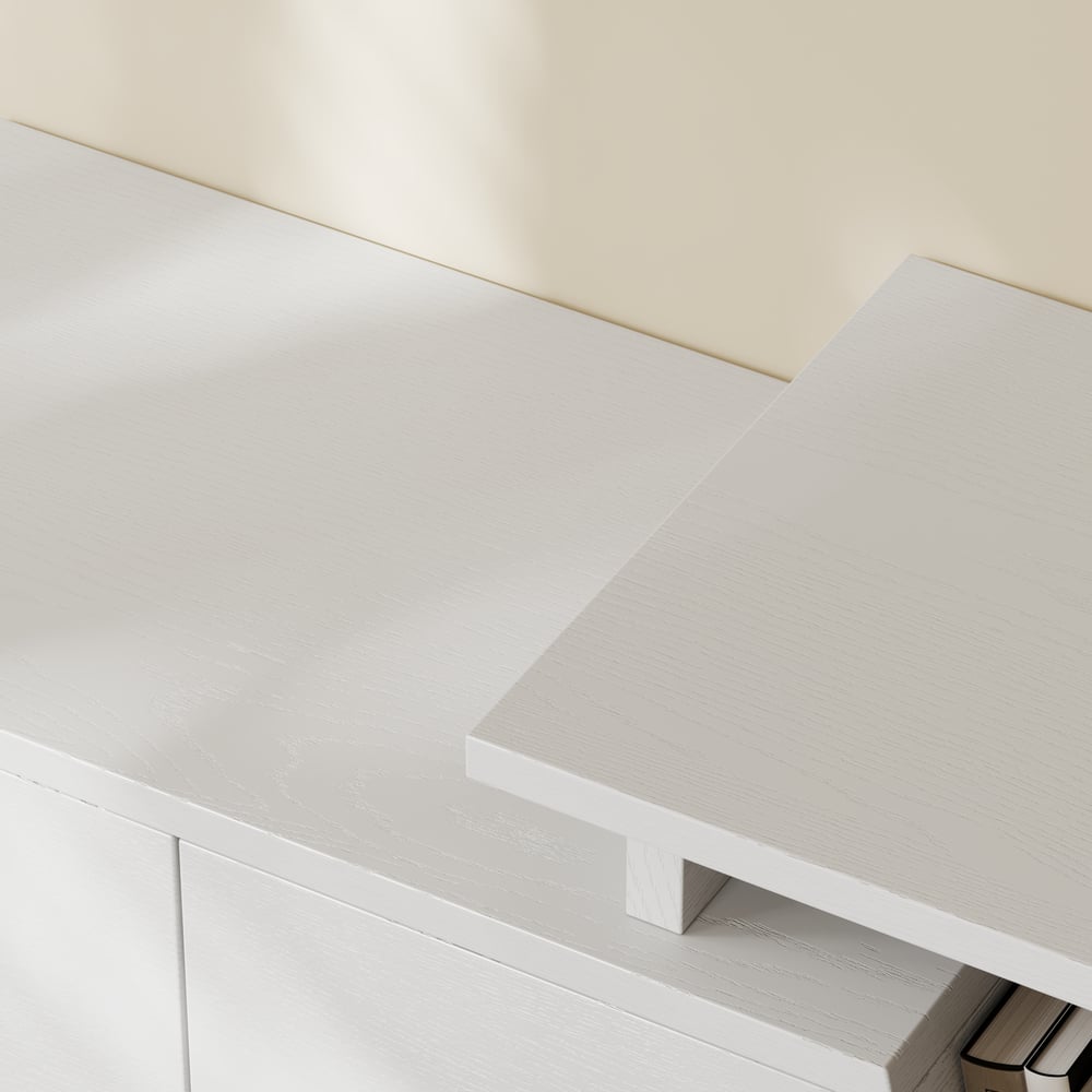 Fero White Extendable TV Stand with 3 Drawers(47"-71") window image