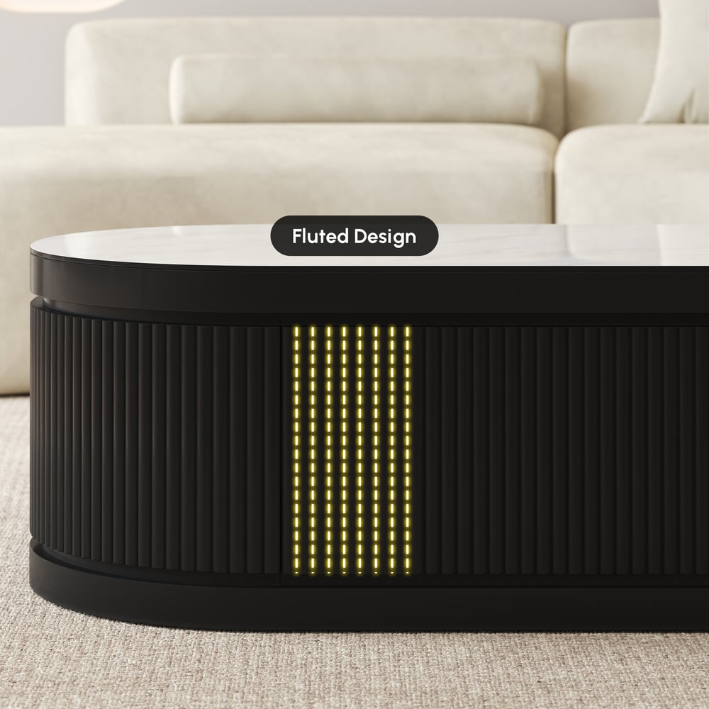 Velar 47"-67" Extendable Sintered Stone Top Coffee Table with Storage window image