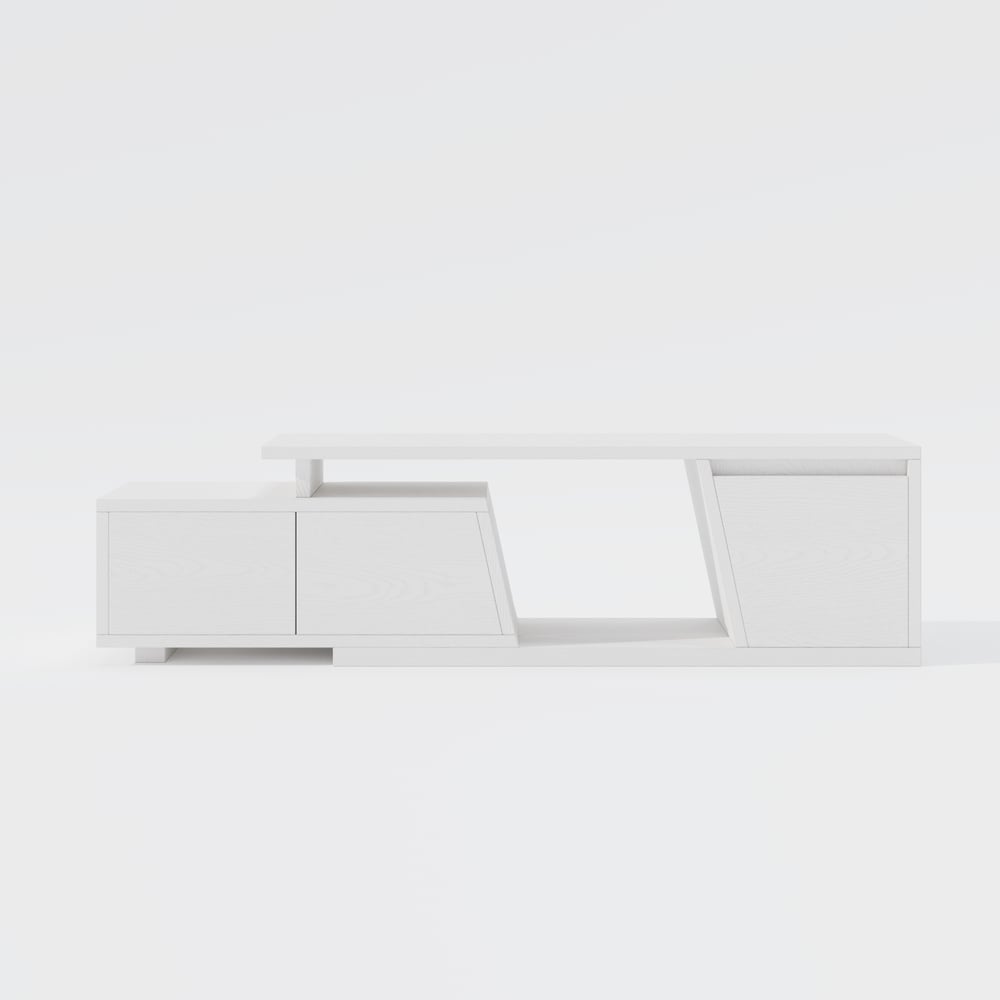 Fero White Extendable TV Stand with 3 Drawers(47"-71") window image