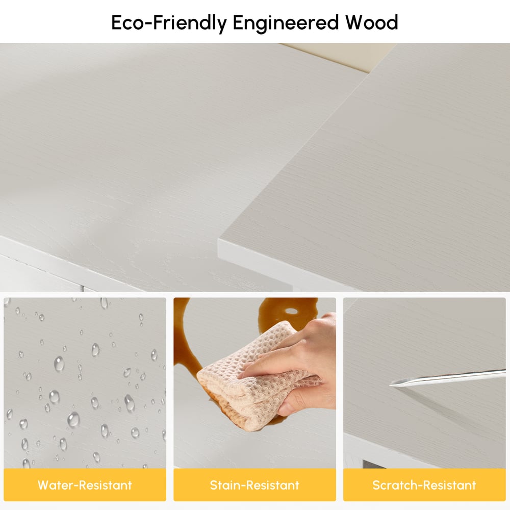 Fero White Extendable TV Stand with 3 Drawers(47"-71") window image