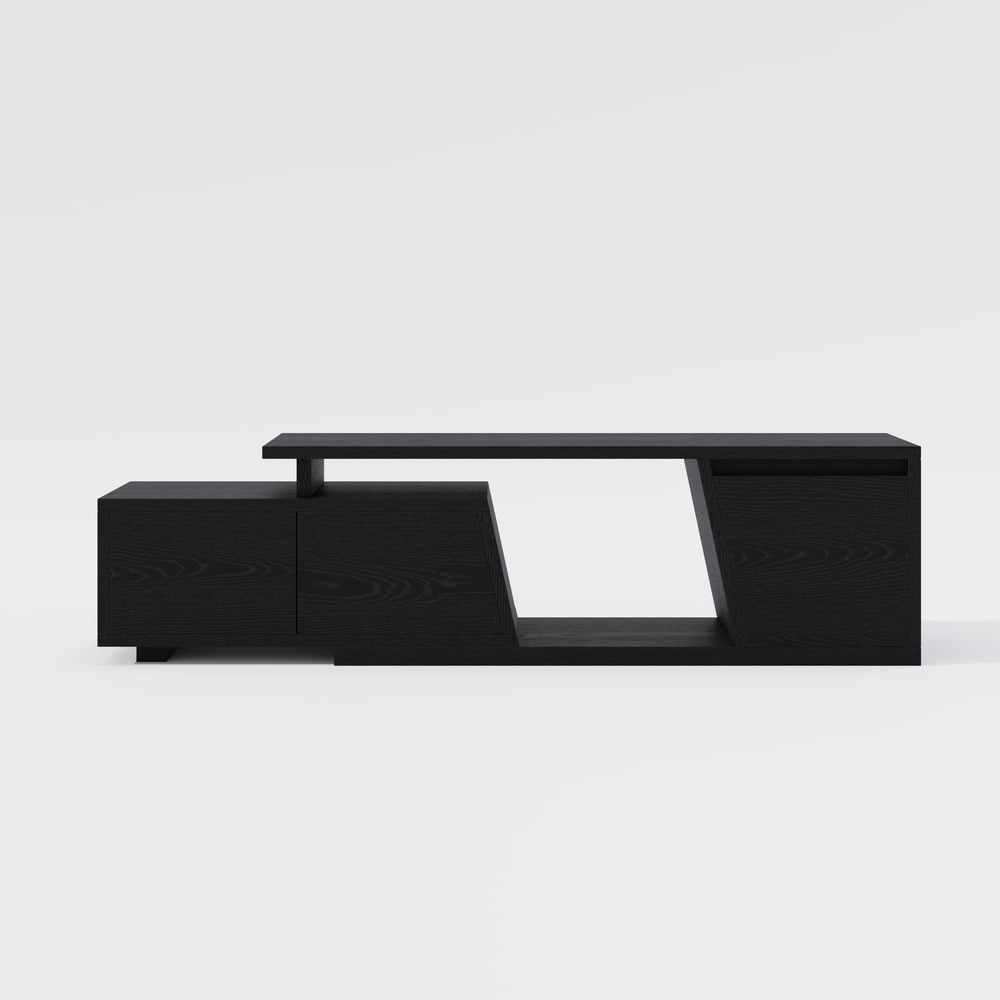 Fero Black Extendable TV Stand with 3 Drawers(1200mm-1800mm) window image