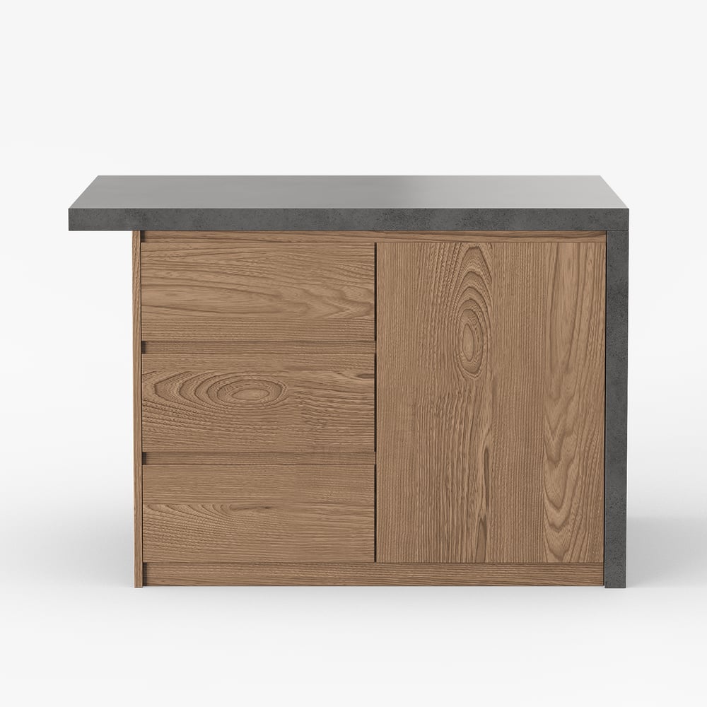 50" Modern Kitchen Island Gray Laminate & 2 Counter Stools Set Storage Cabinet window image