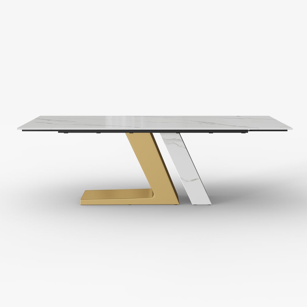 78.7-94.5" Modern Extendable Sintered Stone Dining Table Seats 6-10 People window image